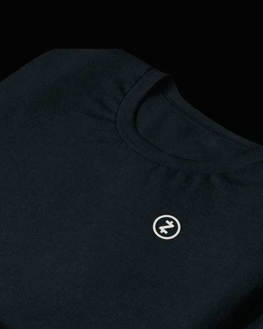 Black Tee - Grey Emblem Print