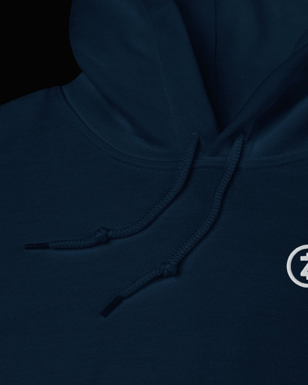 Navy Hoodie - Grey Emblem Embroidery