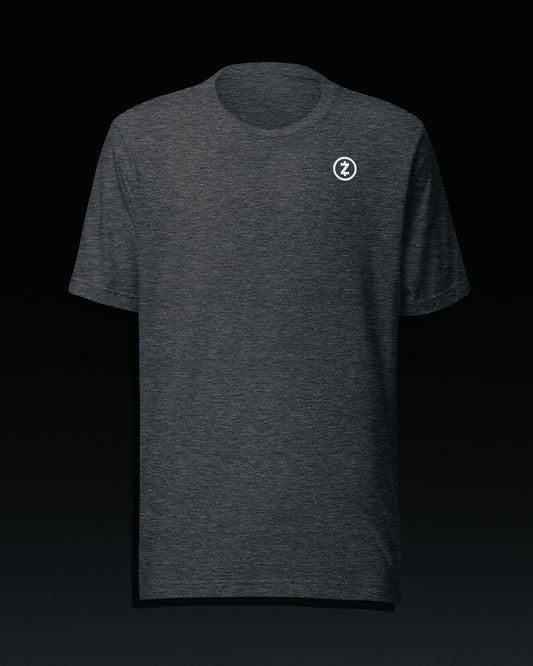 Grey Tee - White Emblem Print