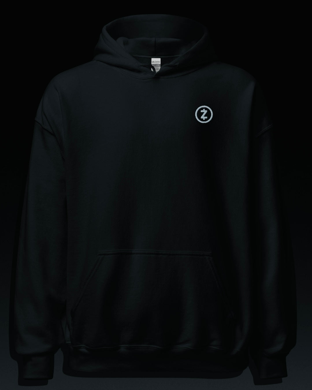 Black Hoodie - Grey Emblem Embroidery