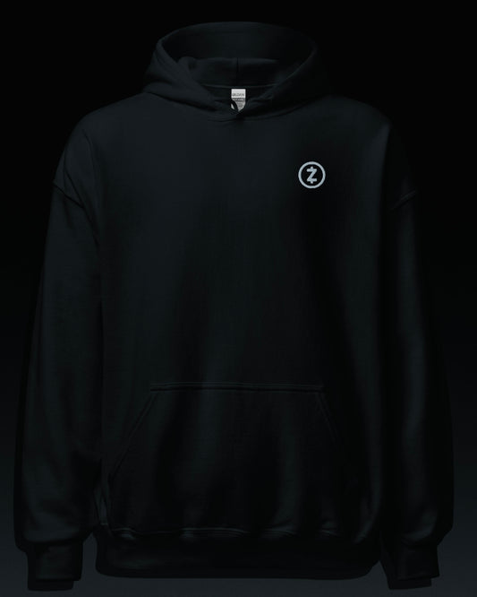Black Hoodie - Grey Emblem Embroidery