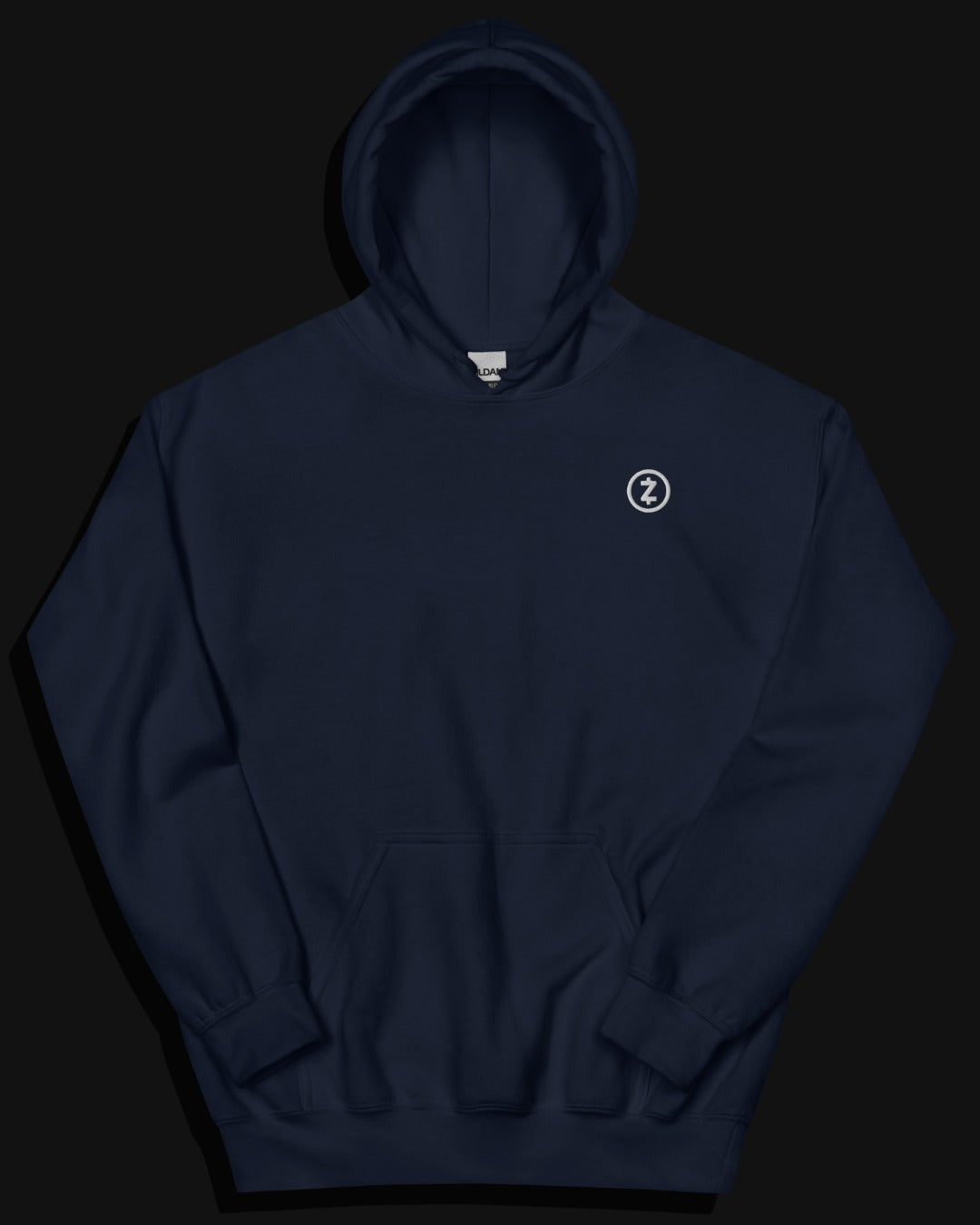 Navy Hoodie - Grey Emblem Embroidery
