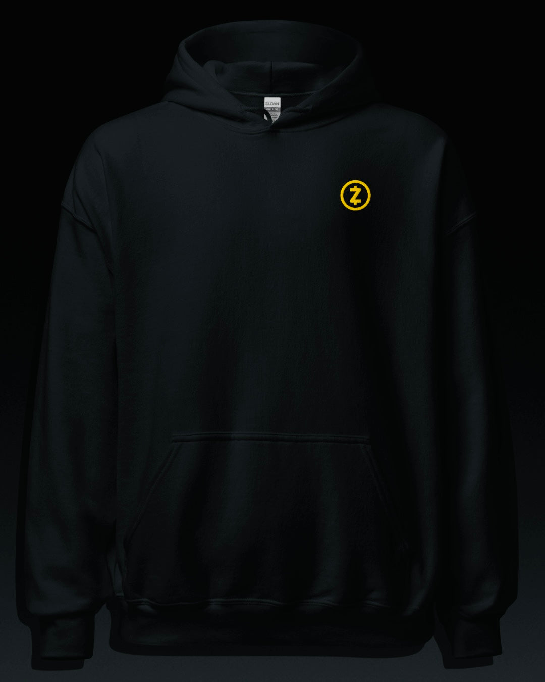 Black Hoodie - Gold Emblem Embroidery